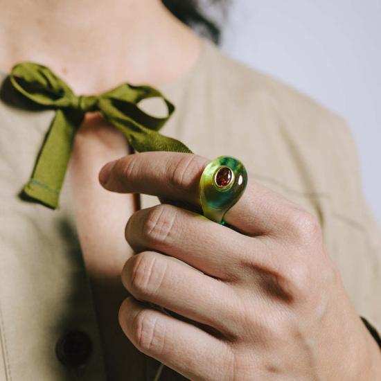  리지 포르투나토 반지 기념비 링 라임 - LIZZIE FORTUNATO