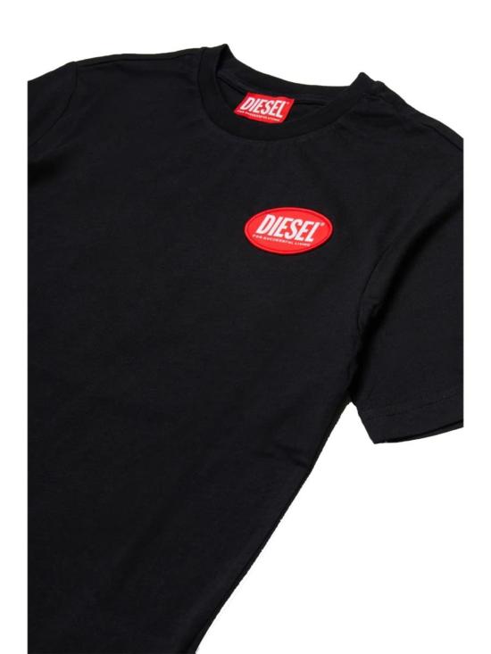  [키즈] 디젤 트레이닝 상의 키즈  티패치 오버 티셔츠 블랙 - DIESEL