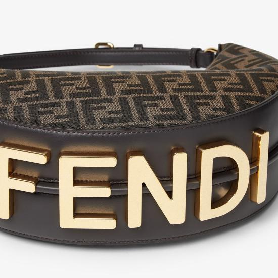 26SS 펜디 펜디그라피 스몰 패브릭 호보백 8BR798ALP3F1I02 BROWN - FENDI