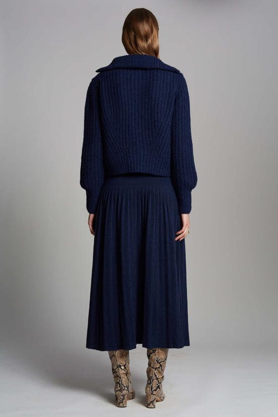  일레븐 식스 미디 스커트 리아 스커트 네이비 - ELEVEN SIX