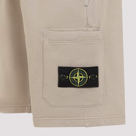  스톤 아일랜드 숏팬츠 코튼 쇼츠 데저트 샌드 - STONE ISLAND