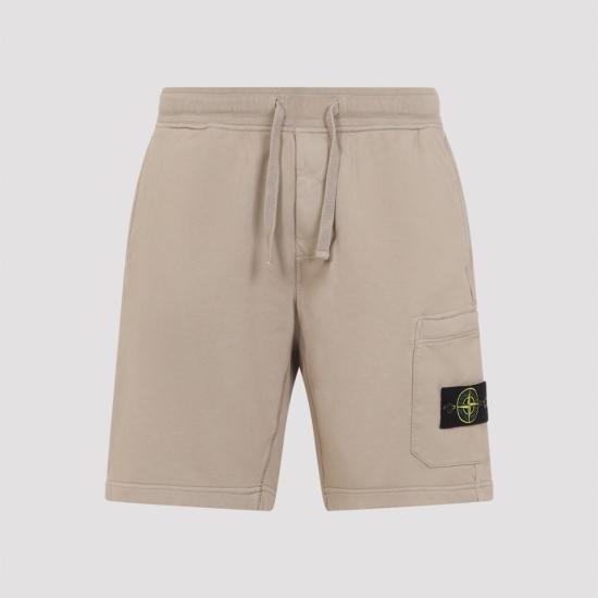  스톤 아일랜드 숏팬츠 코튼 쇼츠 데저트 샌드 - STONE ISLAND