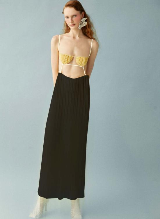  루이자 에 라 루나 롱 원피스 Luisa Et La Luna Eros 플리츠 콤보 드레스 - LUISA ET LA LUNA