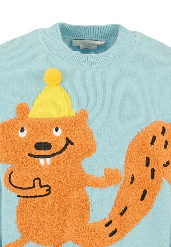  [키즈] 스텔라 맥카트니 풀오버 스텔라 매카트니 아동용 다람쥐 스웨터 (연한 파란색) - STELLA MCCARTNEY