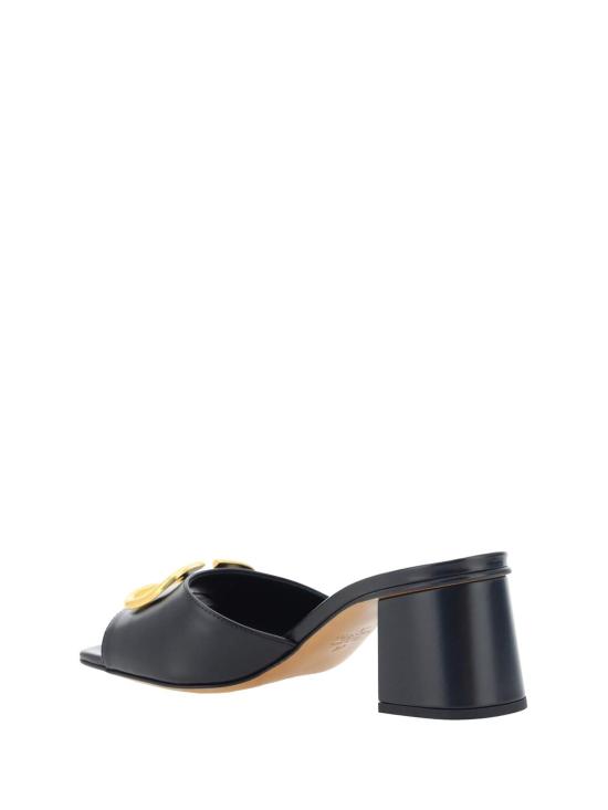  발렌티노 가라바니 샌들 Valentino Garavani Vlogo 가죽  Nero - VALENTINO GARAVANI