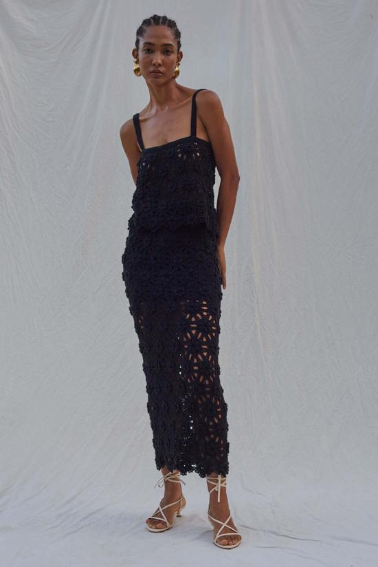  ELEVEN SIX 블라우스 일레븐 식스 밀라 크로셰 탑 블랙 - OTHER BRANDS