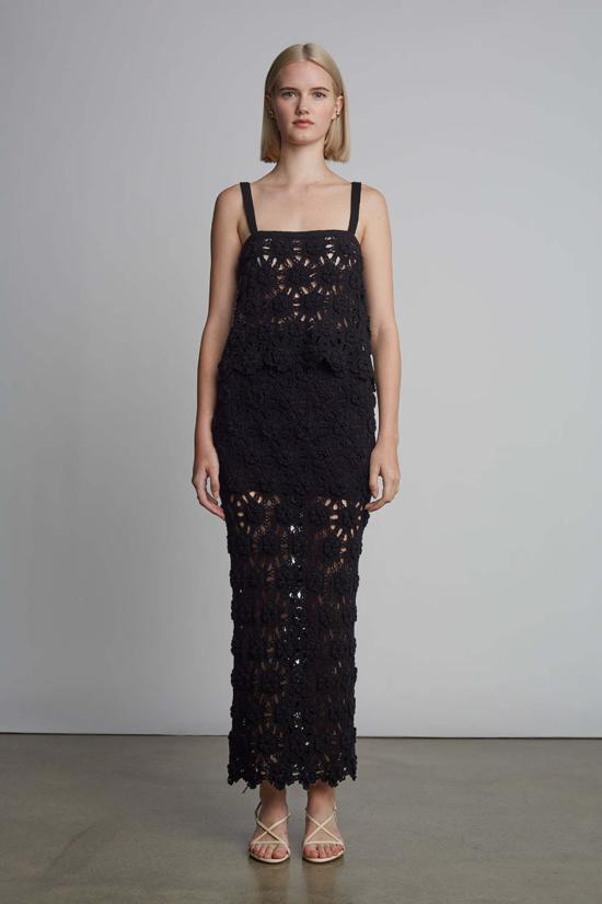  ELEVEN SIX 블라우스 일레븐 식스 밀라 크로셰 탑 블랙 - OTHER BRANDS