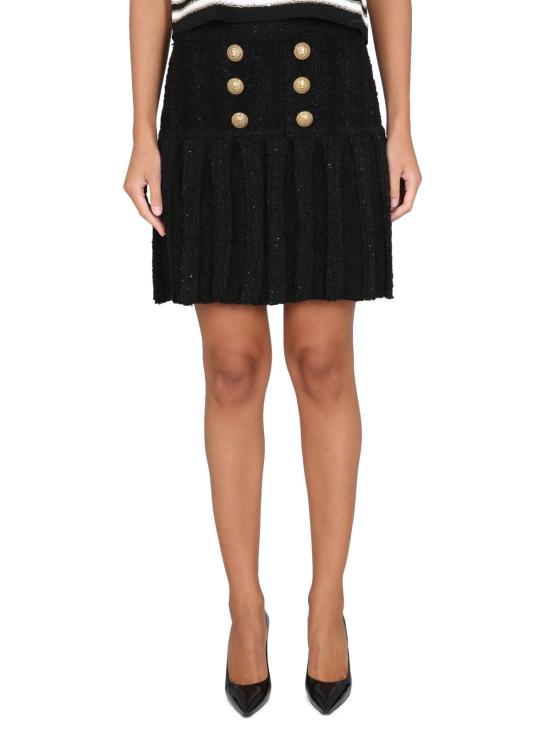  발망 미디 스커트 버튼  파 느와르