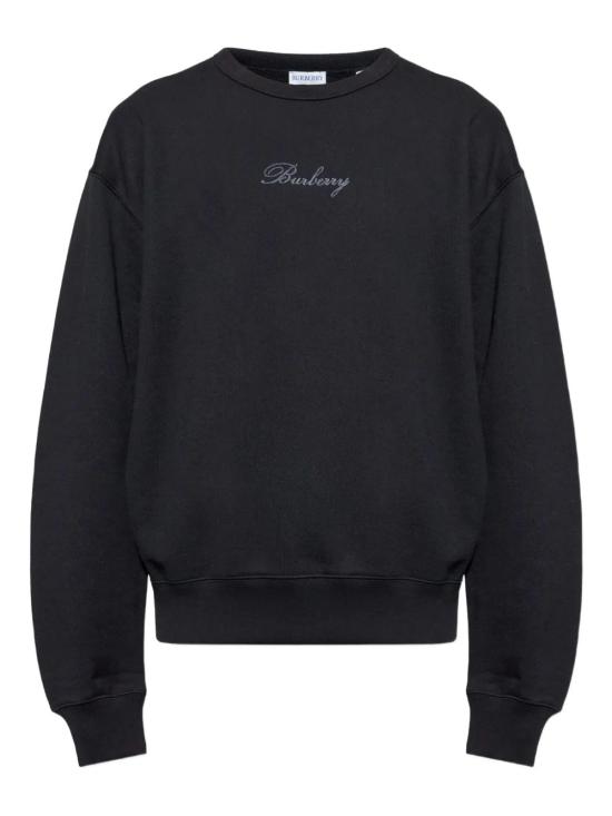 26SS 버버리 체크 커시브 로고 코튼 스웨트셔츠 8119079 A1189 BLACK