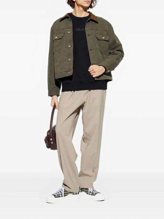 26SS 버버리 체크 커시브 로고 코튼 스웨트셔츠 8119079 A1189 BLACK - BURBERRY