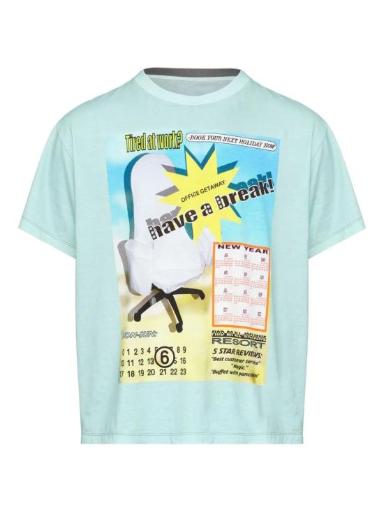 26SS MM6 메종마르지엘라 반팔 티셔츠 SH0GC0065M20181 001S TURQUOISE