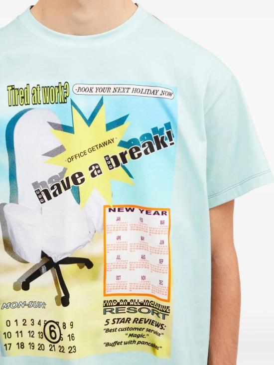 26SS MM6 메종마르지엘라 반팔 티셔츠 SH0GC0065M20181 001S TURQUOISE - MM6 MAISON MARGIELA