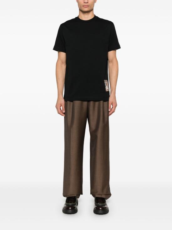 26SS 버버리 체크 라벨 코튼 티셔츠 8104889 A1189 BLACK - BURBERRY