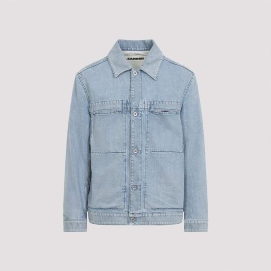  질샌더 데님 자켓 질 샌더 코튼 재킷 마블 블루 - JIL SANDER