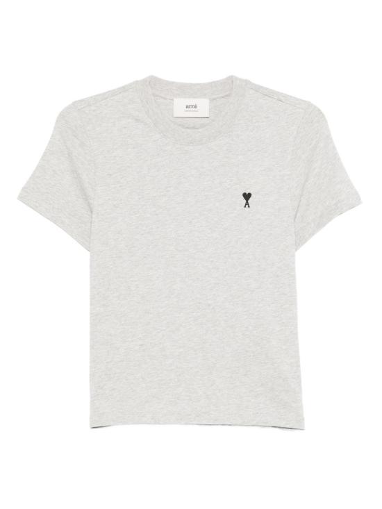 26SS 아미 스몰 하트 로고 코튼 크롭 티셔츠 FTS347724 0951 GRISCENDRE