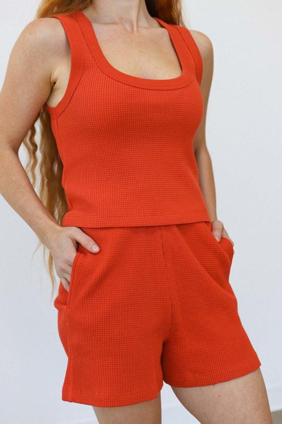  Noble 숏팬츠 노블 와플 쇼트 파프리카