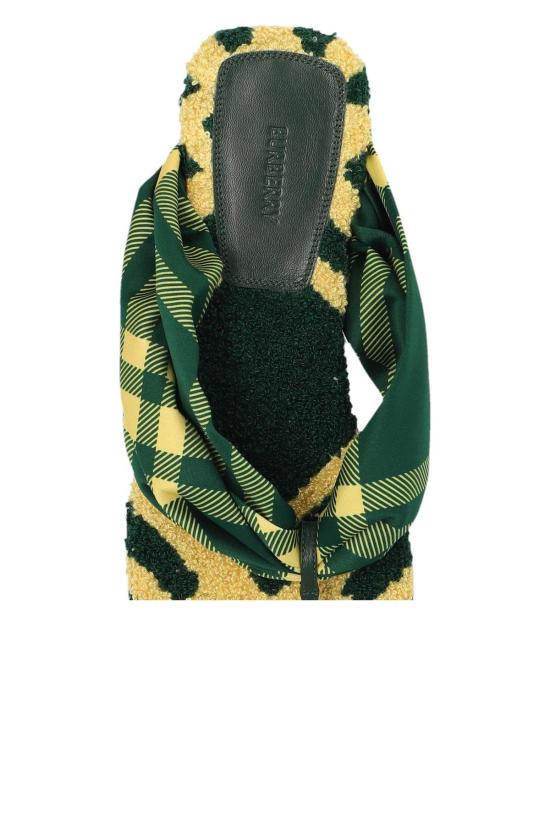  버버리 샌들 풀 플립플롭 그린 - BURBERRY