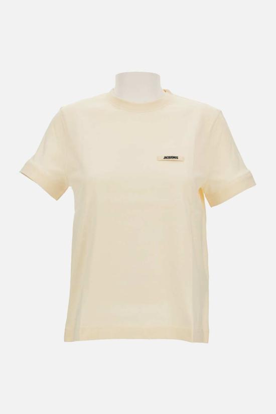  자크뮈스 반팔 티셔츠 Jacquemus Le Tshirt Gros Grain Mc T 셔츠 베이지