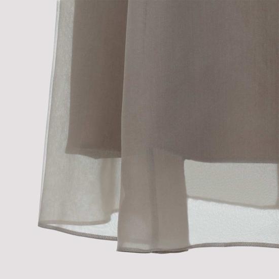  브루넬로 쿠치넬리 미디 스커트 Brunello Cucinelli 튤  로프 브라운 - BRUNELLO CUCINELLI