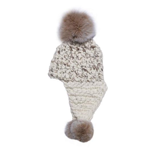  미샤램퍼트 모자 미샤 램퍼트 화이트/마블 | 화이트 트리플 트러블 + 블러쉬 XL 폼폼 - MISCHA LAMPERT