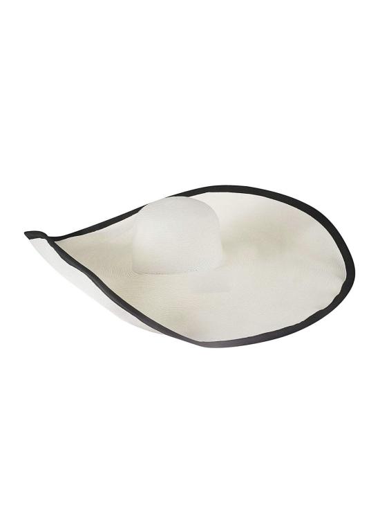  막스마라 모자 막스 마라 로버트 와이드 브림 햇 비앙코 네로