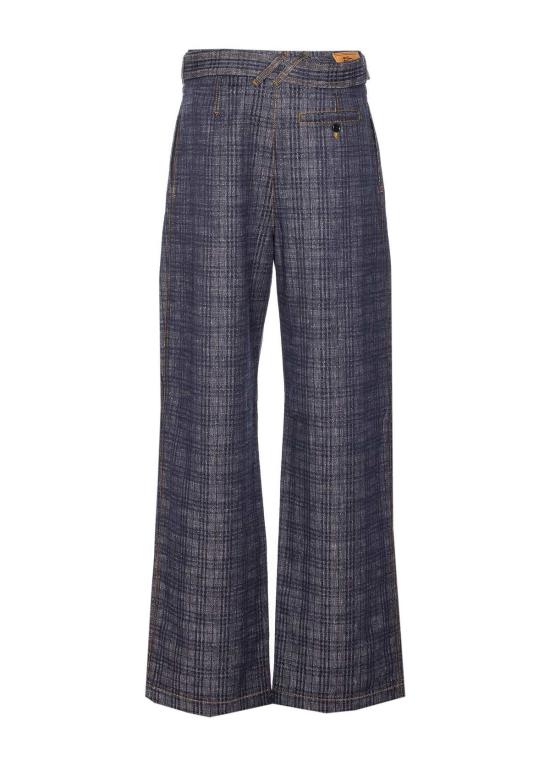  버버리 데님 팬츠 체크 데님 진 블루 - BURBERRY