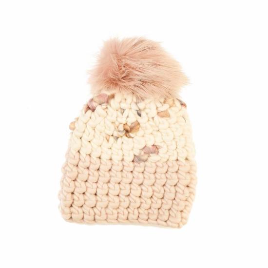  미샤램퍼트 모자 미샤 램퍼트 파스텔 트웜블리 | 마지판 컬러 블록 비니 + 블러쉬 XL 폼폼 - MISCHA LAMPERT