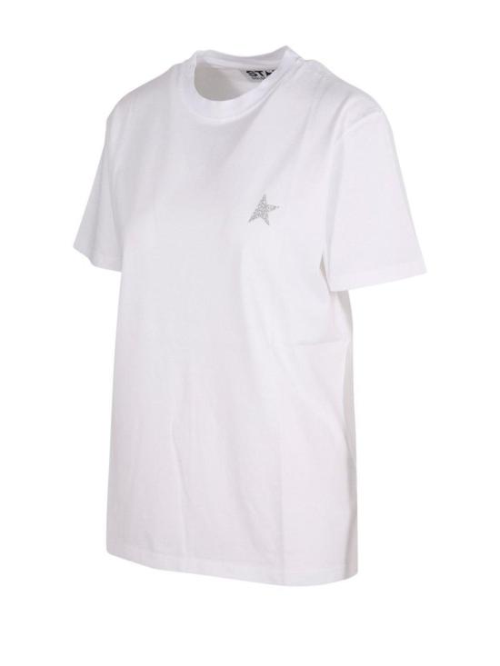  골든구스 반팔 티셔츠 골든 구스 코튼 크루넥 티셔츠 화이트 - GOLDEN GOOSE