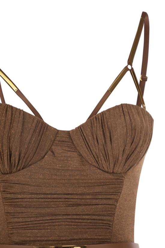 26SS 엘리자베타프랜치 미디 원피스 ABR1661E2 600 BROWN - ELISABETTA FRANCHI