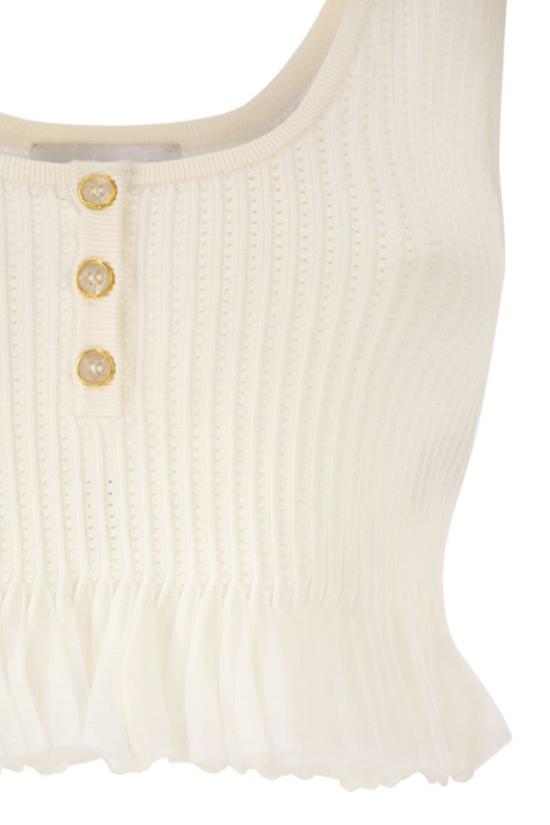 26SS 엘리자베타프랜치 반팔 티셔츠 TK74B61E2 360 IVORY - ELISABETTA FRANCHI