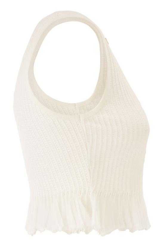 26SS 엘리자베타프랜치 반팔 티셔츠 TK74B61E2 360 IVORY - ELISABETTA FRANCHI