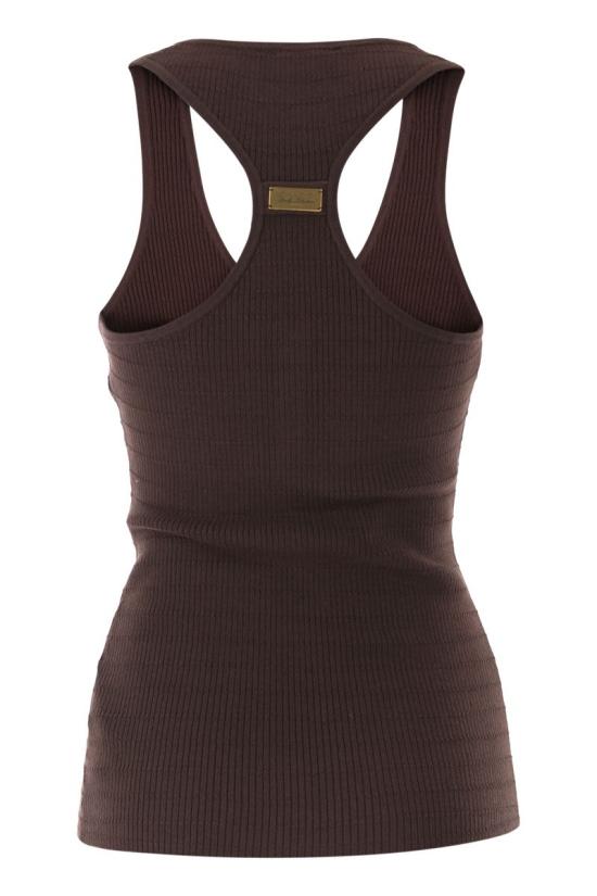 26SS 엘리자베타프랜치 반팔 티셔츠 TK75B61E2 644 BROWN - ELISABETTA FRANCHI