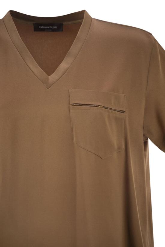 26SS 파비아나 필리피 반팔 티셔츠 TPD266F283L780 1268 BROWN - FABIANA FILIPPI