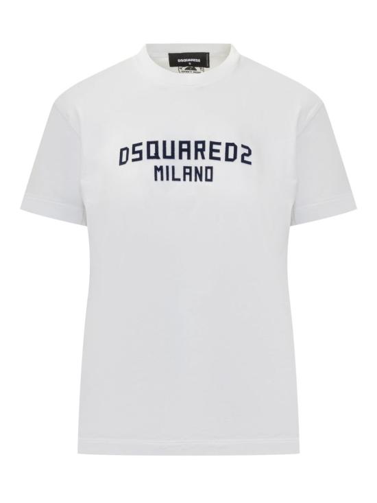  디스퀘어드2 반팔 티셔츠 Dsquared2 티셔츠 화이트/다크 네이비 프린트