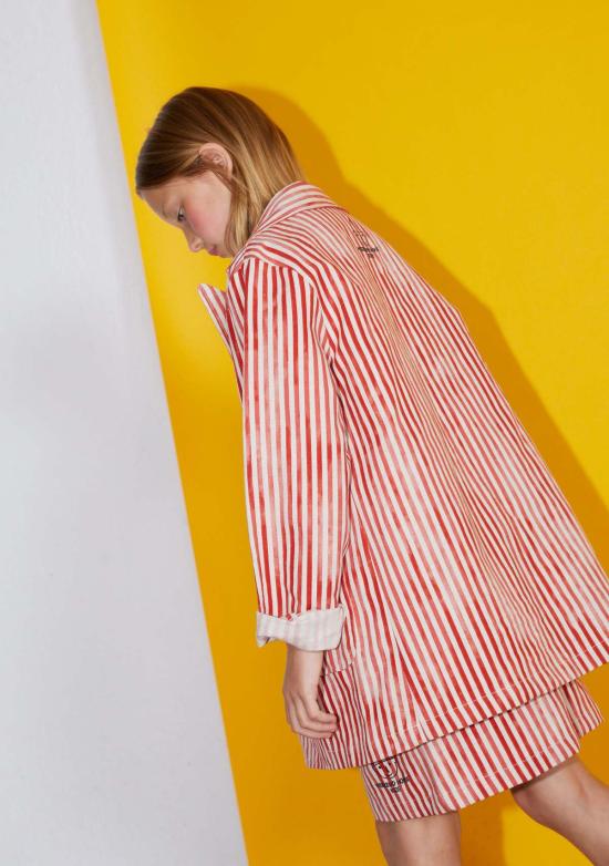  [키즈] 위켄드 하우스 키즈 자켓 키즈  린넨 재킷 레드 화이트 스트라이프 - WEEKEND HOUSE KIDS