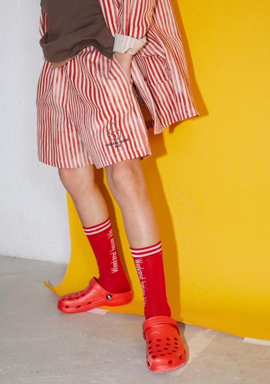  [키즈] 위켄드 하우스 키즈 자켓 키즈  린넨 재킷 레드 화이트 스트라이프 - WEEKEND HOUSE KIDS