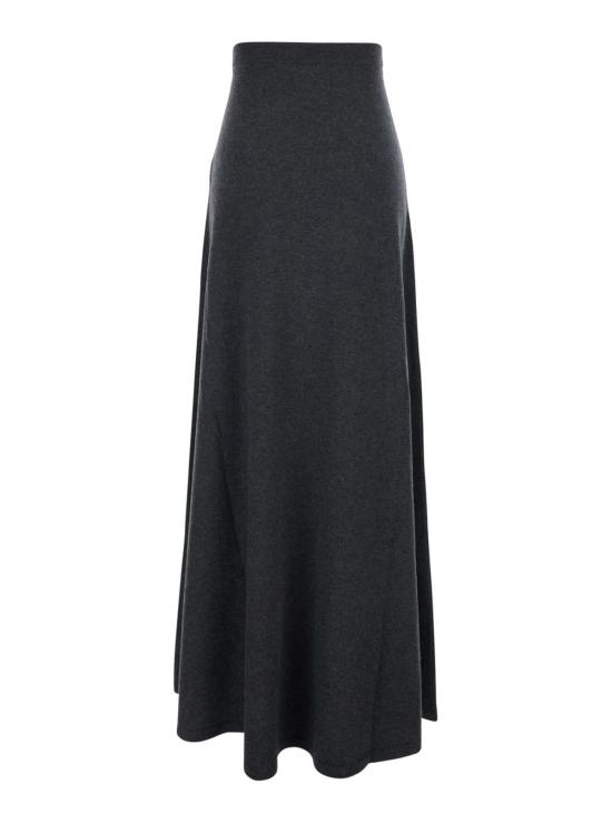  발렌시아가 롱 스커트 맥시 울 스커트 그레이 - BALENCIAGA