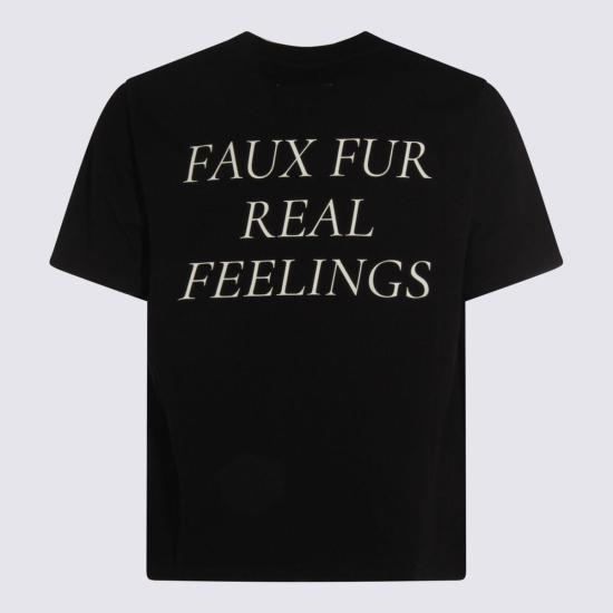  MM6 메종마르지엘라 반팔 티셔츠 Mm6 메종 마르지엘라 블랙 코튼 티셔츠 블랙 - MM6 MAISON MARGIELA