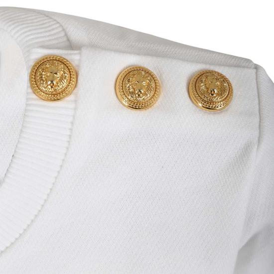  [키즈] 발망 풀오버 키즈 스웨트셔츠 화이트 - BALMAIN