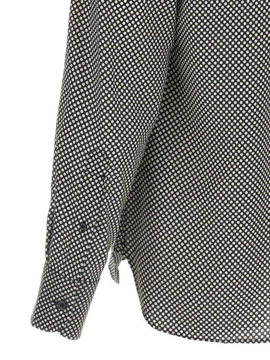  톰포드 긴팔 셔츠 톰 포드 폴카 도트  화이트/블랙 - TOMFORD