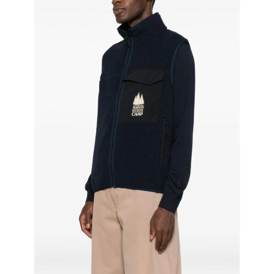  메종키츠네 베스트 메종 키츠네 아우터웨어 웨이스트코트 네이비 블루 - MAISON KITSUNE