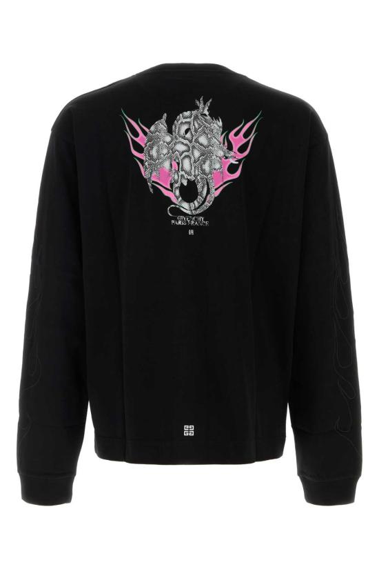  지방시 반팔 티셔츠 블랙 코튼 티셔츠 블랙 - GIVENCHY