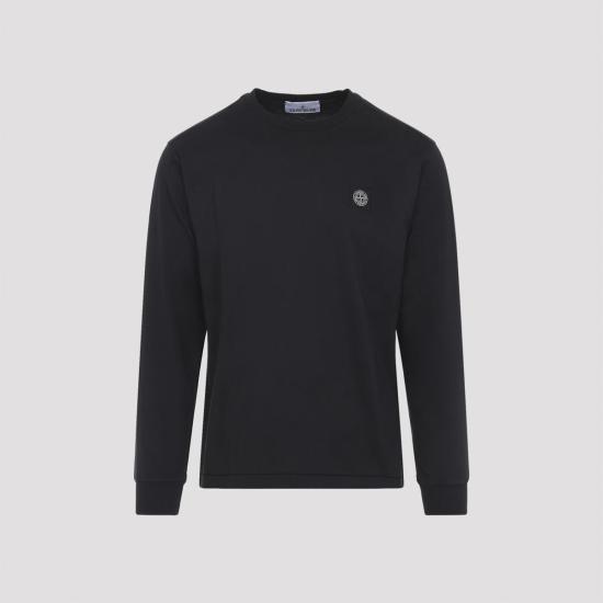  스톤 아일랜드 긴팔 티셔츠 블랙 티셔츠 - STONE ISLAND
