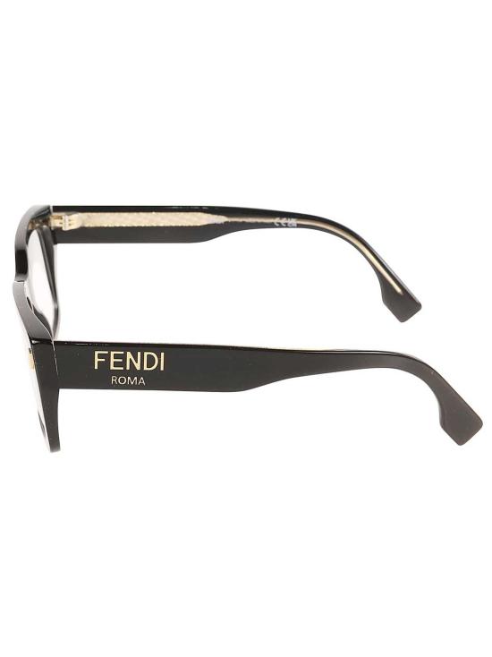  펜디 안경 로고 사이드 스퀘어 프레임  블랙 - FENDI
