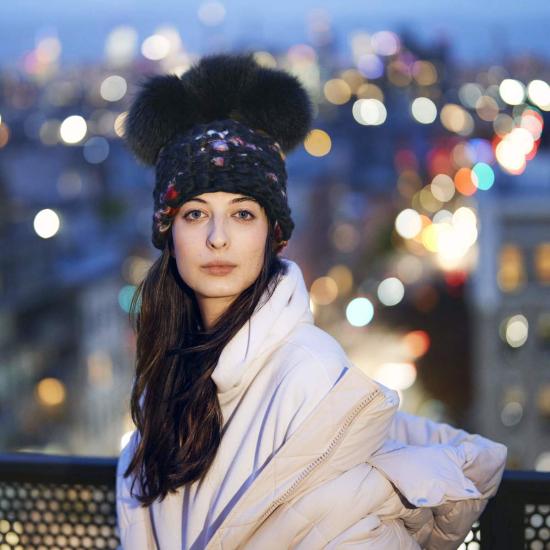  미샤램퍼트 모자 미샤 램퍼트 다크 트웜블리 크라운 + 그래파이트 XL 폼폼 - MISCHA LAMPERT