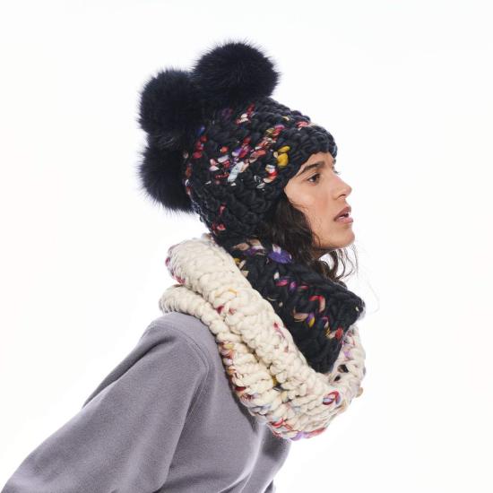  미샤램퍼트 모자 미샤 램퍼트 다크 트웜블리 크라운 + 그래파이트 XL 폼폼 - MISCHA LAMPERT