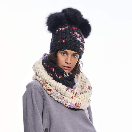  미샤램퍼트 모자 미샤 램퍼트 다크 트웜블리 크라운 + 그래파이트 XL 폼폼 - MISCHA LAMPERT