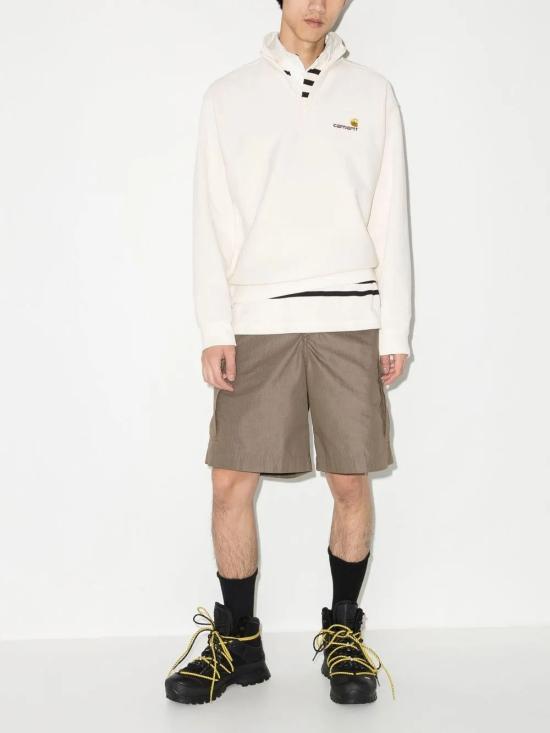 26SS 칼하트 WIP 하프 집 아메리칸 스크립트 스웨트셔츠 I027014 05XX NATURAL - CARHARTT WIP