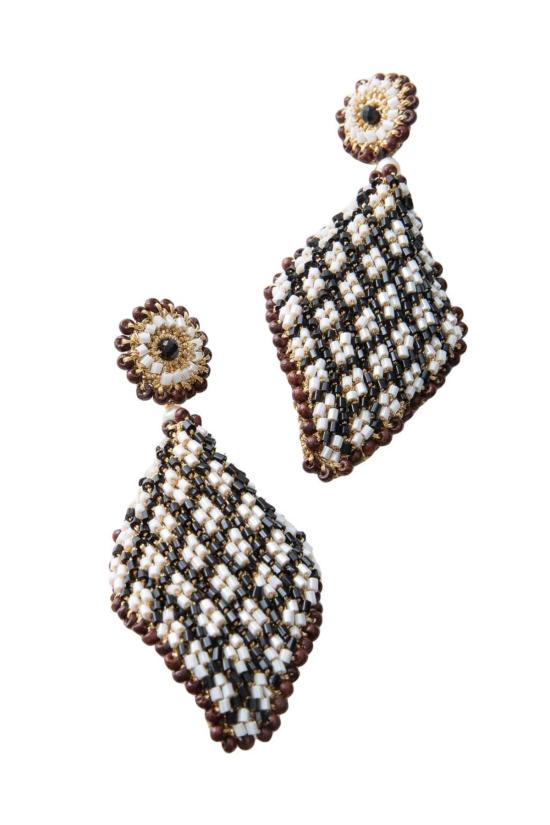  누데이 컬렉션 이어링 눈데이 컬렉션 비즈 장식 깅엄 귀걸이 - NOONDAY COLLECTION