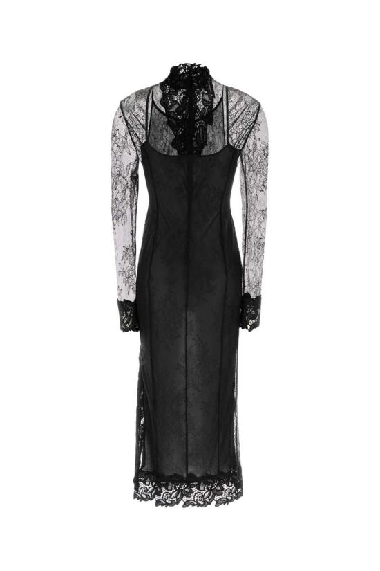  블루마린 미디 원피스 레이스 드레스 블랙 - BLUMARINE